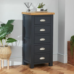 Camila 5 Tallboy Drawers - Charcoal Grey