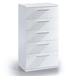 Molly 5 Tallboy Drawers - White Gloss