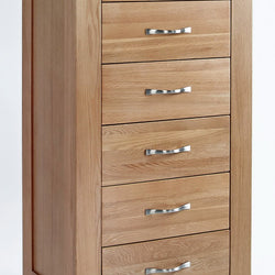 Nevaeh 5 Tallboy Drawers - Oak
