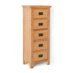 Sevyn 5 Tallboy Drawers - Oak