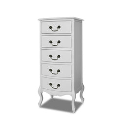 Silas 5 Tallboy Drawers - White
