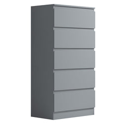 Tara 5 Tallboy Drawers - Matt Grey