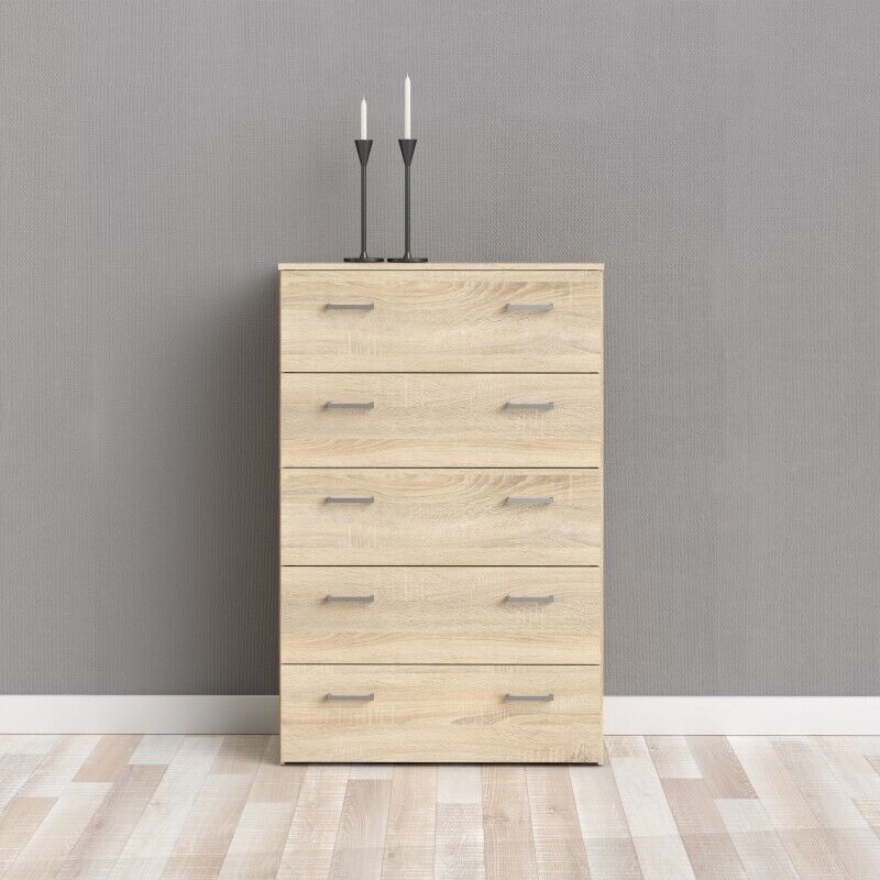 Tyrell 5 Tallboy Drawers - Oak