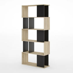 Ace Tall Bookcase - Black and Brown