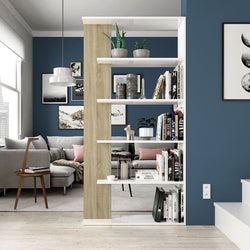 Avena Tall Bookcase - White and Oak (Main)