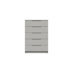 Adras 5 Drawer Tallboy - Light Grey Gloss