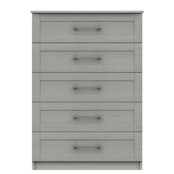 Agatha 5 Drawer Tallboy - Light Grey