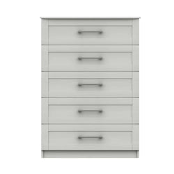 Agatha 5 Drawer Tallboy - White