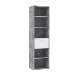Alek Tall Bookcase - Grey and White