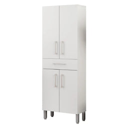 Alivia 4 Door Tallboy Bathroom Cabinet with Drawer  - White