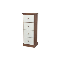 Amal 4 Drawer Tallboy - Cream and Walnut