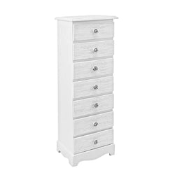 Amias 7 Drawer Tallboy - White