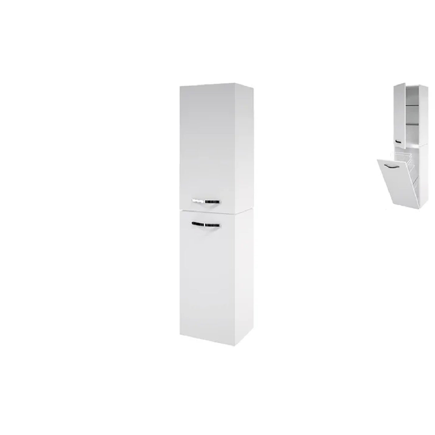 Amora 2 Door Tallboy Bathroom Cabinet - Matt White