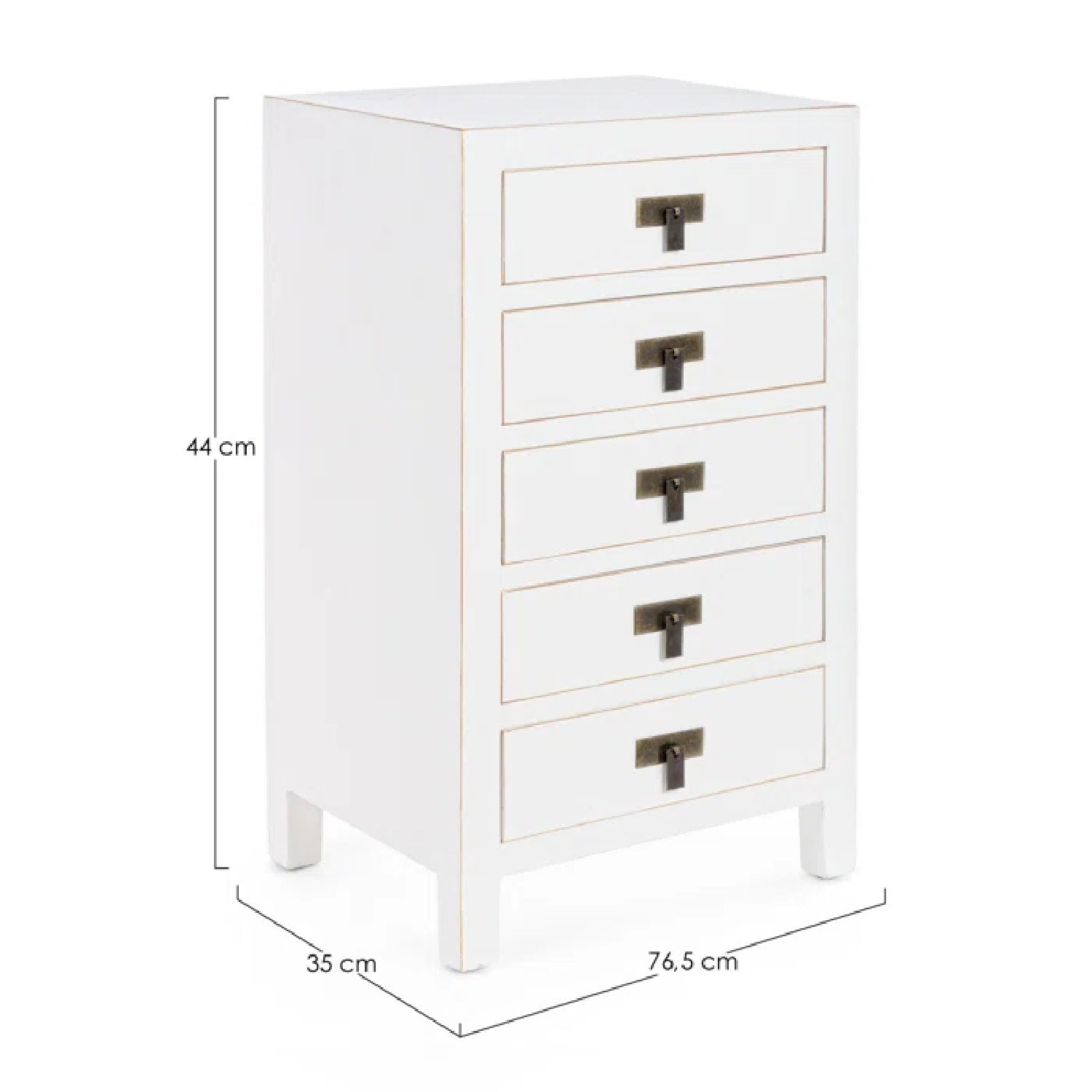 Anais 5 Tallboy Drawers - White