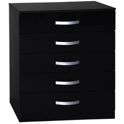 Arjun 5 Drawer Tallboy - Black
