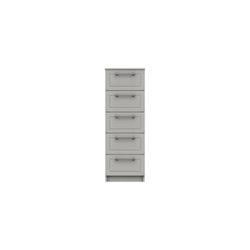 Astrid 5 Drawer Tallboy - Light Grey Gloss