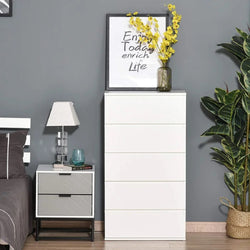 Aubert 5 Drawer Tallboy - White