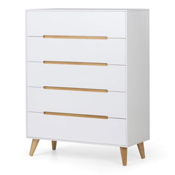 Berte 5 Tallboy Drawer - Matt White