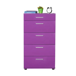 Bjorn 5 Drawer Tallboy - Purple