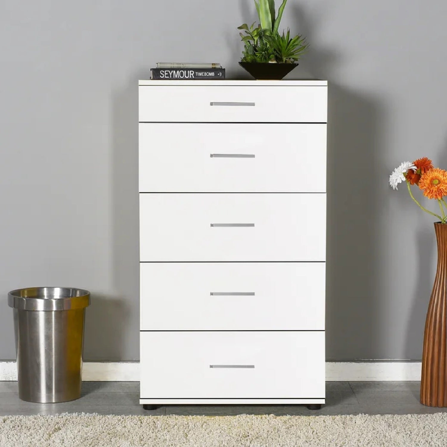 Bjorn 5 Tallboy Drawers - White