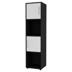 Bodie 30cm W Tall Bookcase - Black and White