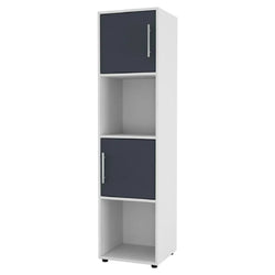 Bodie 30cm W Tall Bookcase - White and Grey