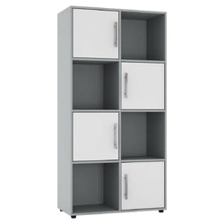 Bodie 60cm W Tall Bookcase - Grey and White