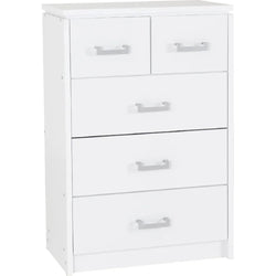 Candes 5 Drawer Tallboy - White