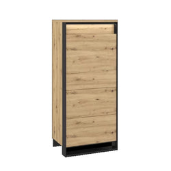 Carson 3 Drawer Tallboy - Oak Artisan and Black