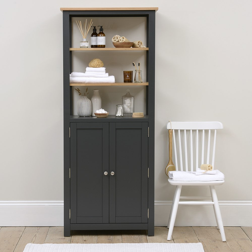 Chany 75.9cm W Tallboy Bathroom Cabinet - Charcoal