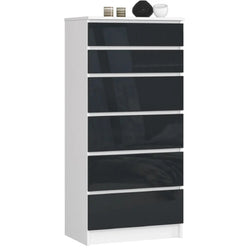 Elora 6 Drawer Tallboy - Graphite Gloss