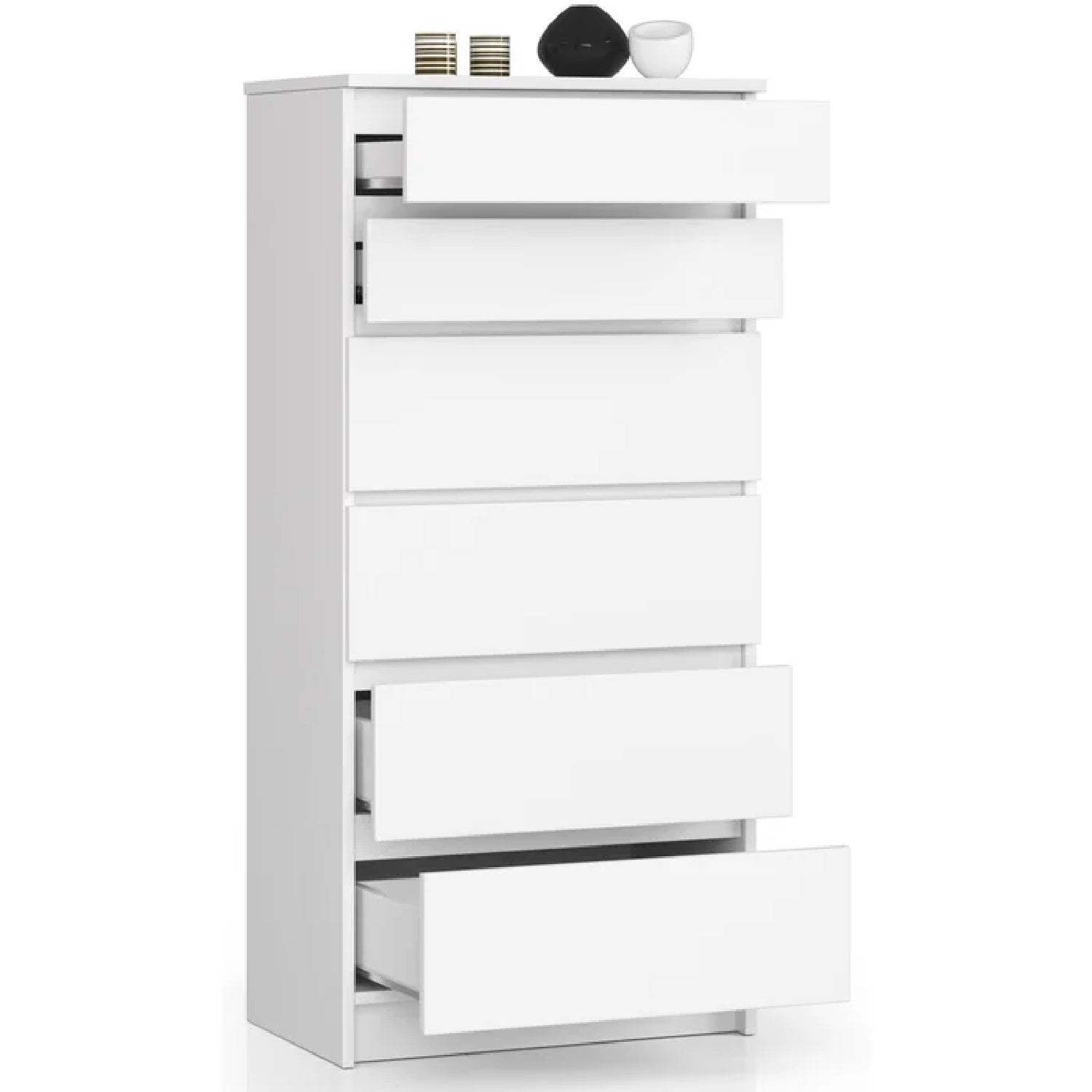 Elora 6 Tallboy Drawers - White