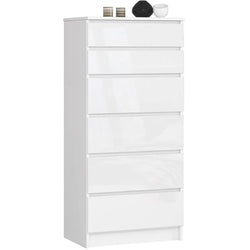 Elora 6 Drawer Tallboy - White Gloss