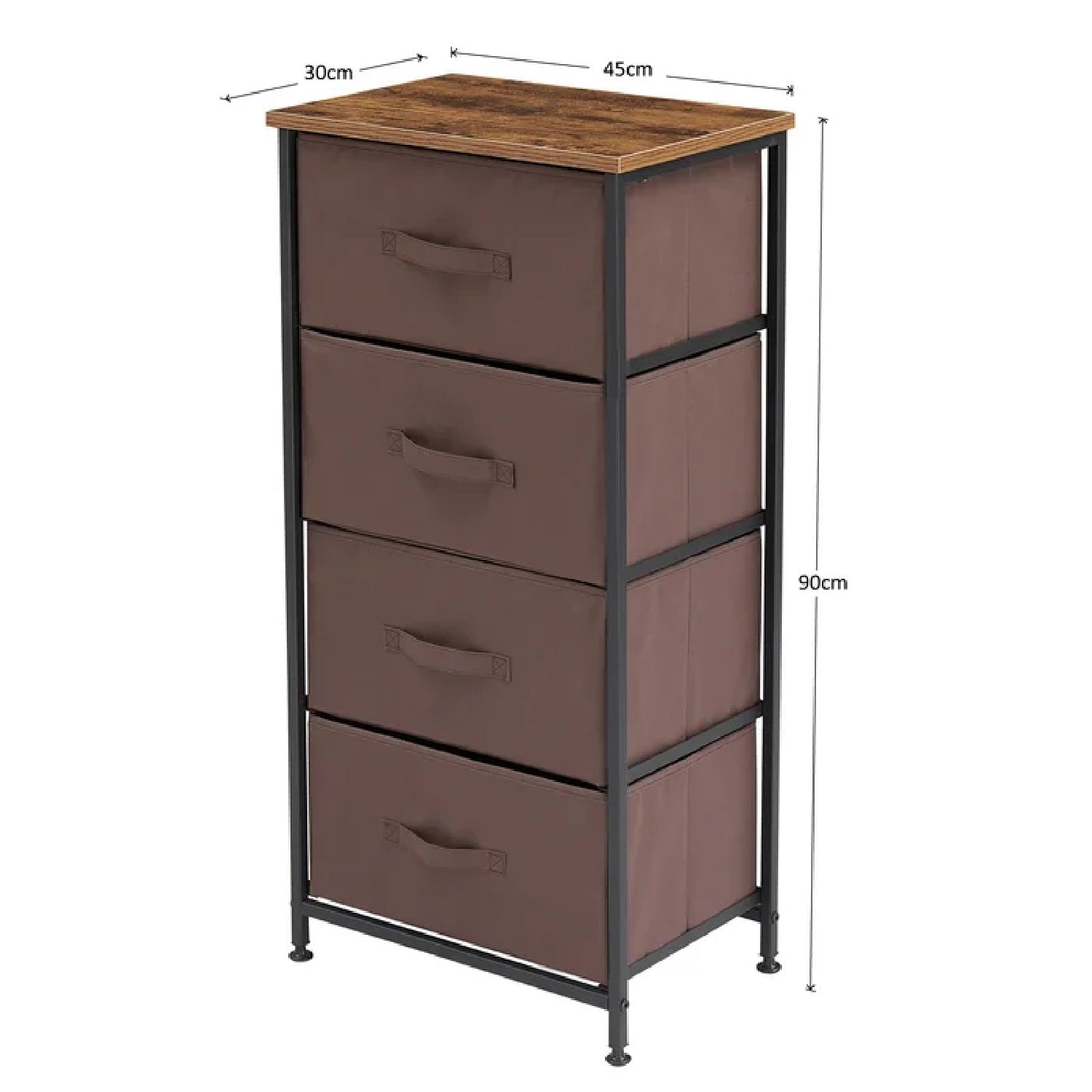 Emeri 4 Tallboy Drawers - Brown