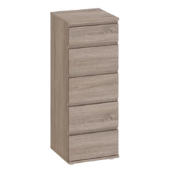 Gus 40.2cm W 5 Drawer Tallboy - Truffle Oak