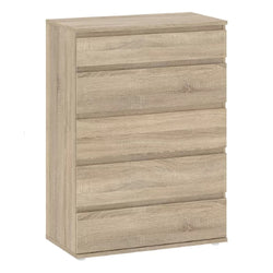 Gus 76.8cm W 5 Drawer Tallboy - Oak