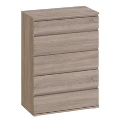 Gus 76.8cm W 5 Drawer Tallboy - Truffle Oak