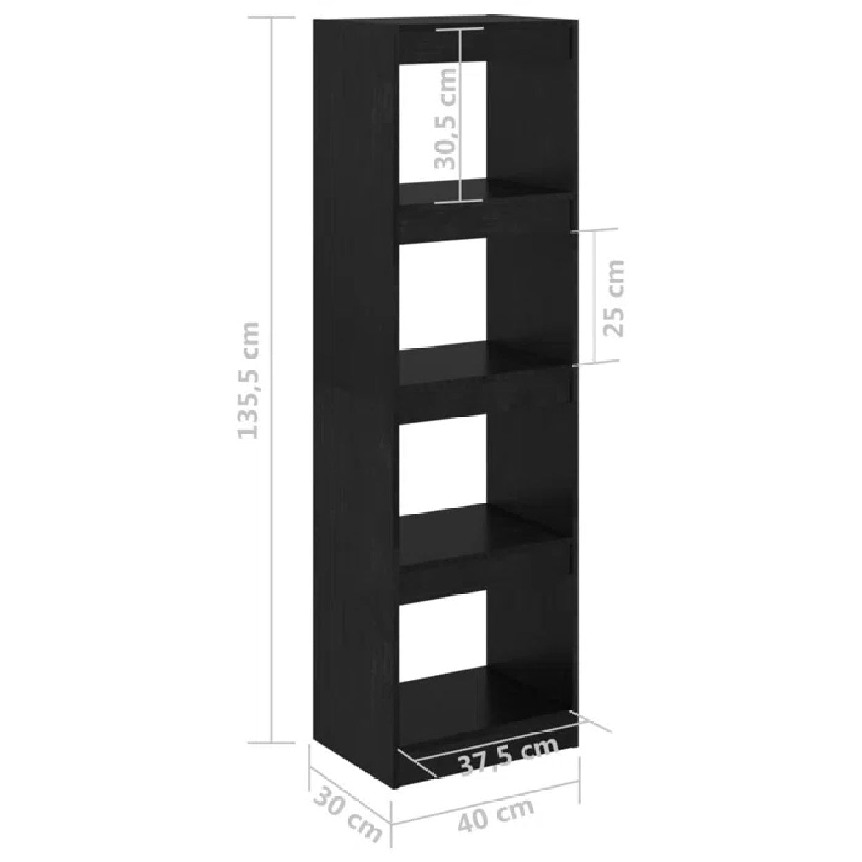 Jarell Tall Bookcase - Black