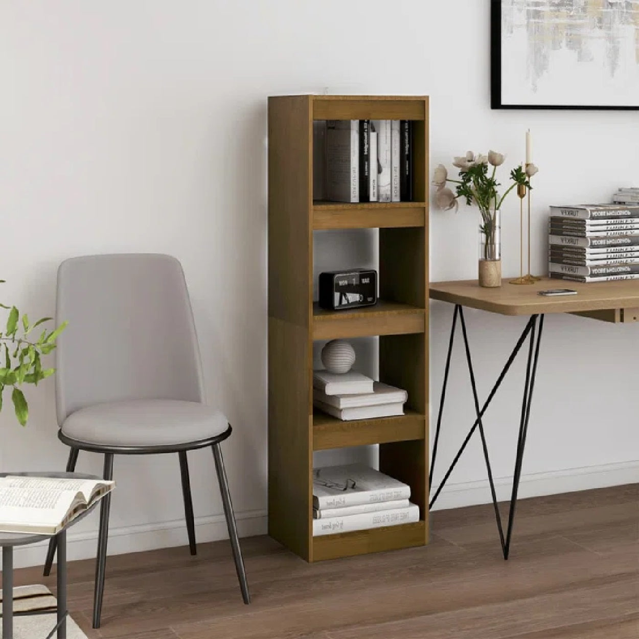 Jarell Tall Bookcase - Honey Brown