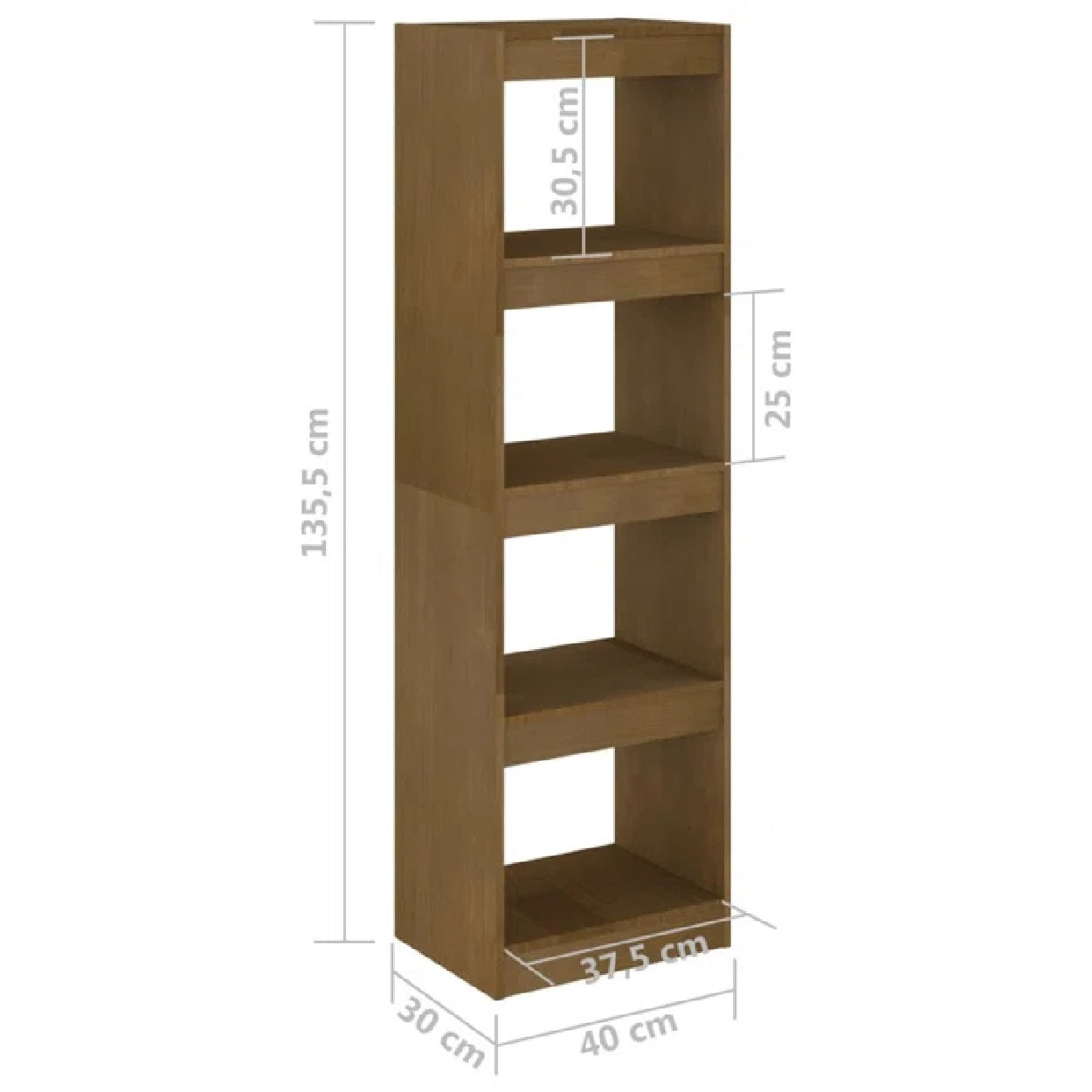 Jarell Tall Bookcase - Honey Brown