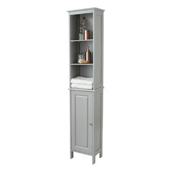 Kyrie 1 Door Tallboy Bathroom Cabinet - Grey