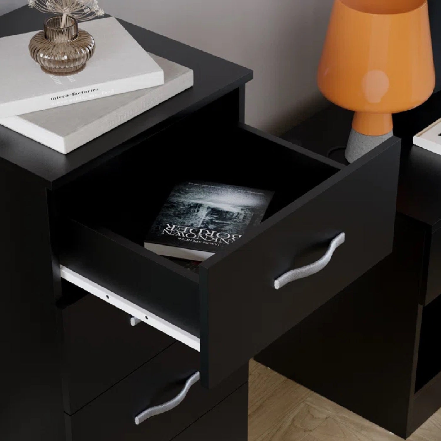 Levi 5 Tallboy Drawers - Black