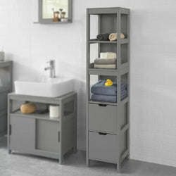 Luka Tallboy Bathroom Cabinet - Dark Grey