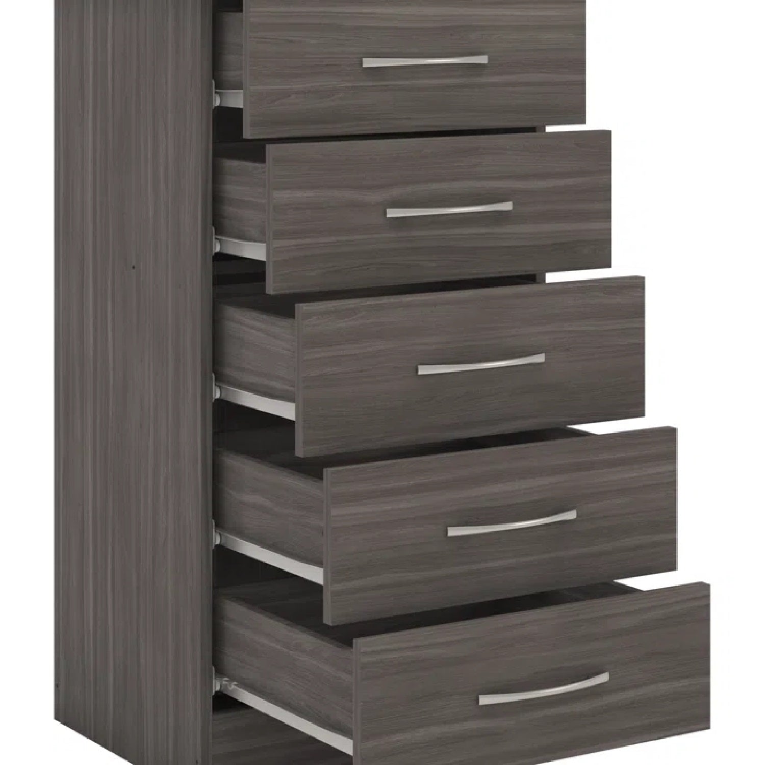 Nyla 5 Tallboy Drawers - Black Wood Grain