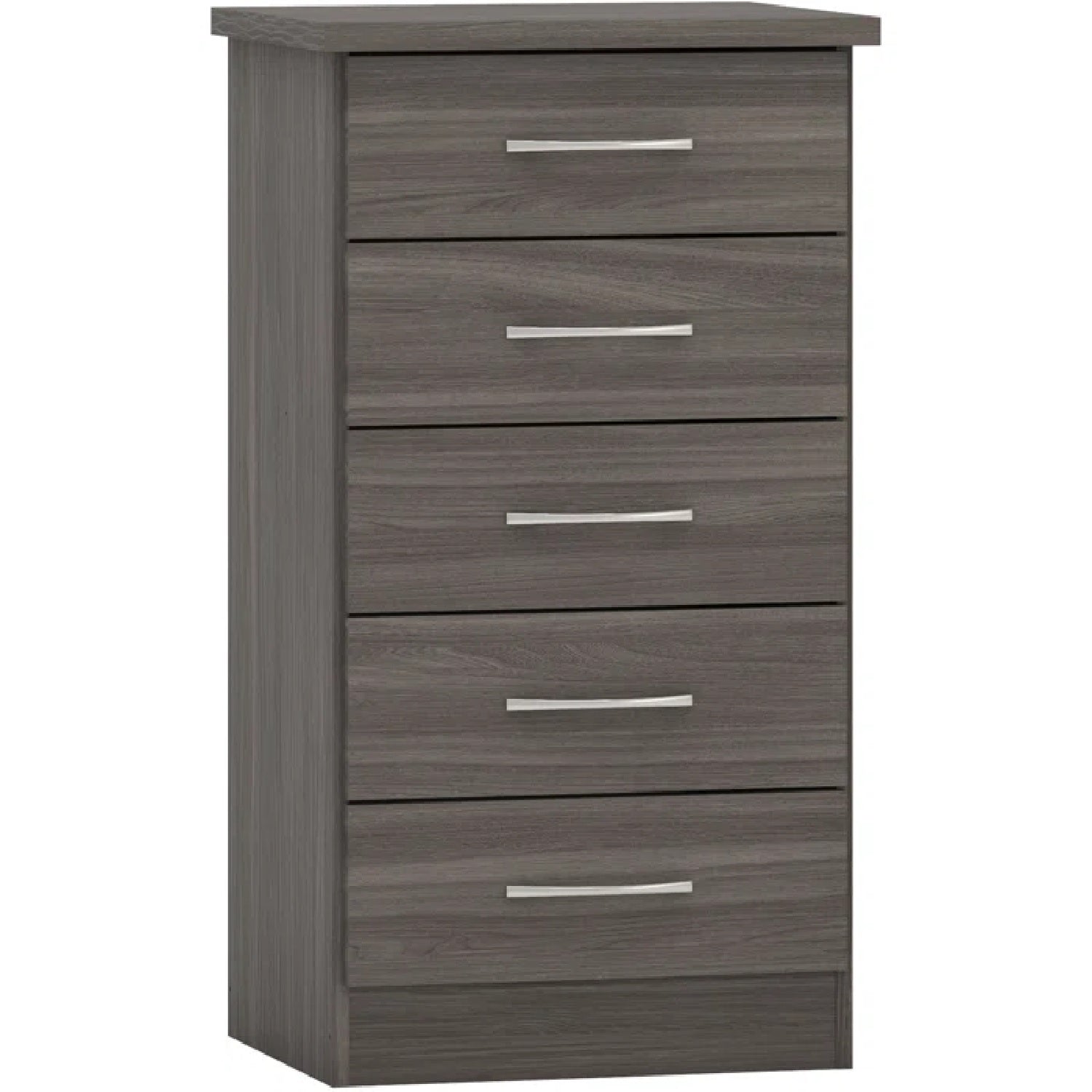 Nyla 5 Tallboy Drawers - Black Wood Grain