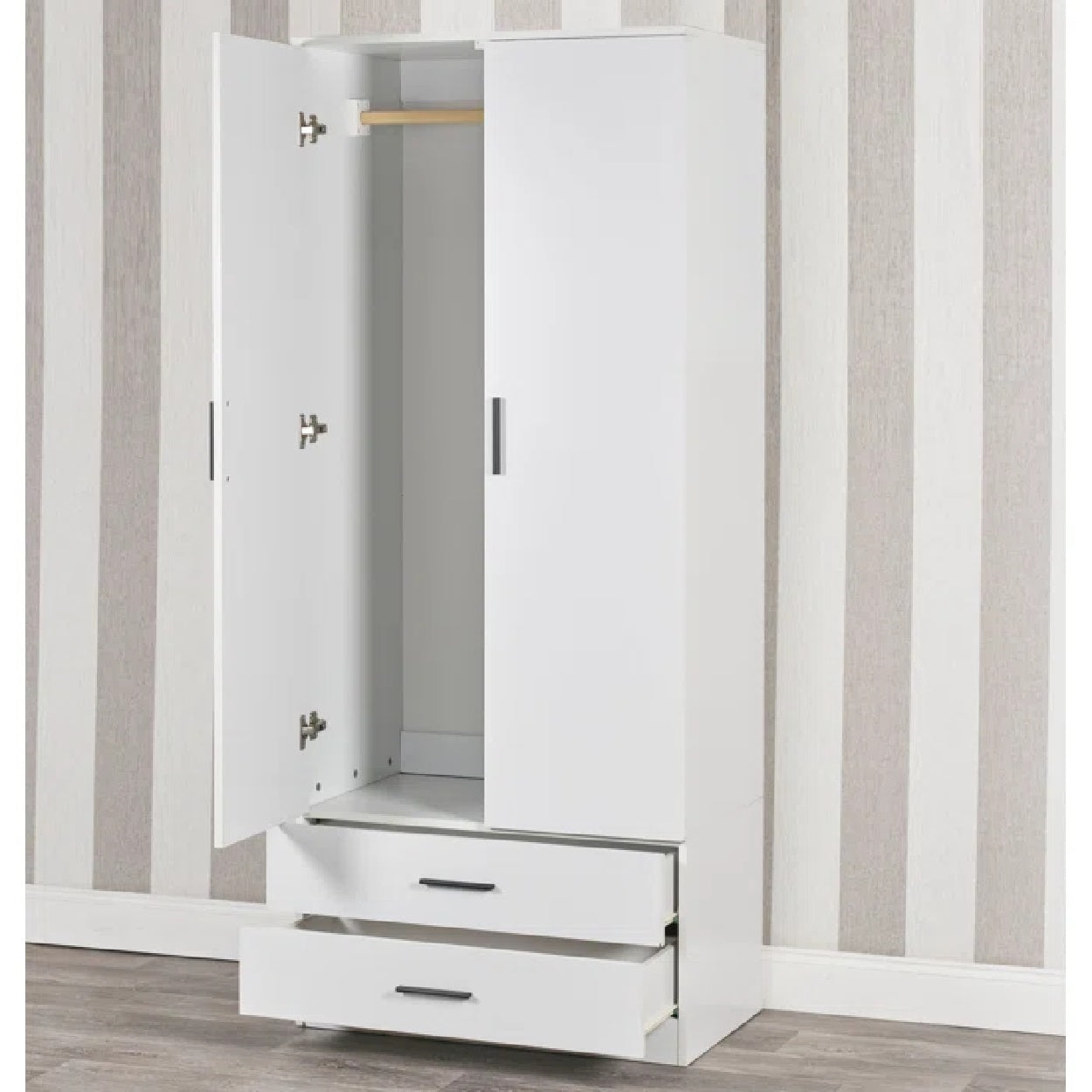 Pearson Tallboy White Wardrobe with Drawers