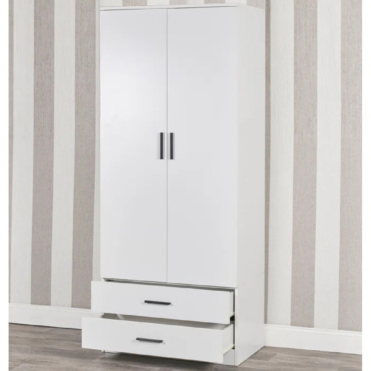 Pearson Tallboy White Wardrobe with Drawers