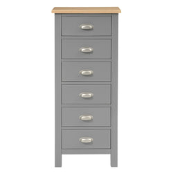 Sidra 6 Drawer Tallboy - Storm Grey