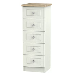 Zuri 5 Drawer Tallboy - Kashmir Ash and Bordeaux Oak