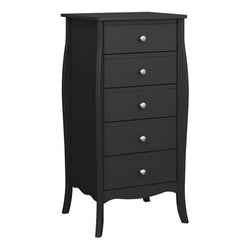 Saylor 5 Tallboy Drawers - Black